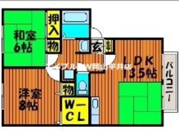 フロリアーデ梅島Aの物件間取画像